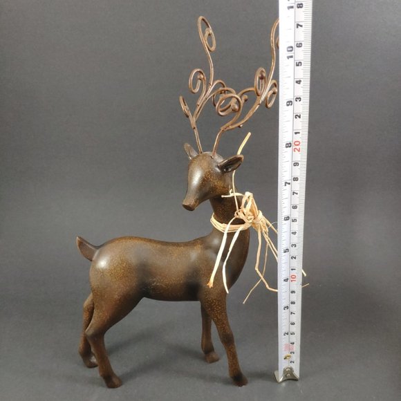 Vintage Pair of Mismatched Reindeer With Antlers 10.75" - Picture 14 of 15